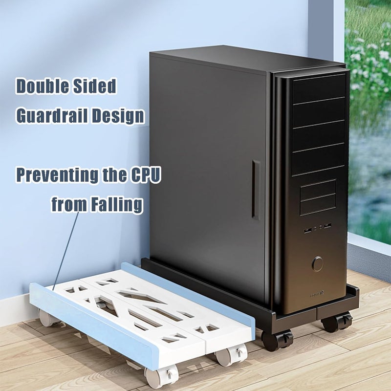 BYMECOST Adjustable Computer Tower Stand, PC Stand Mobile CPU Stand with 4 Rolling Caster Wheels Fits Most PC Under Desk, Ventilated Under Desk PC Tower Holder for Office,Gamers - Image 5